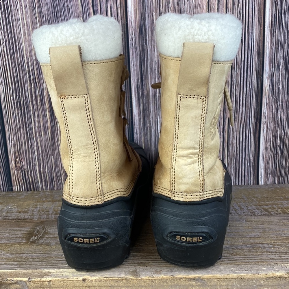 Sorel Badger II (NL1010-280) Camel Colored Leather Snow Boots  -Size 6 - Picture 7 of 9